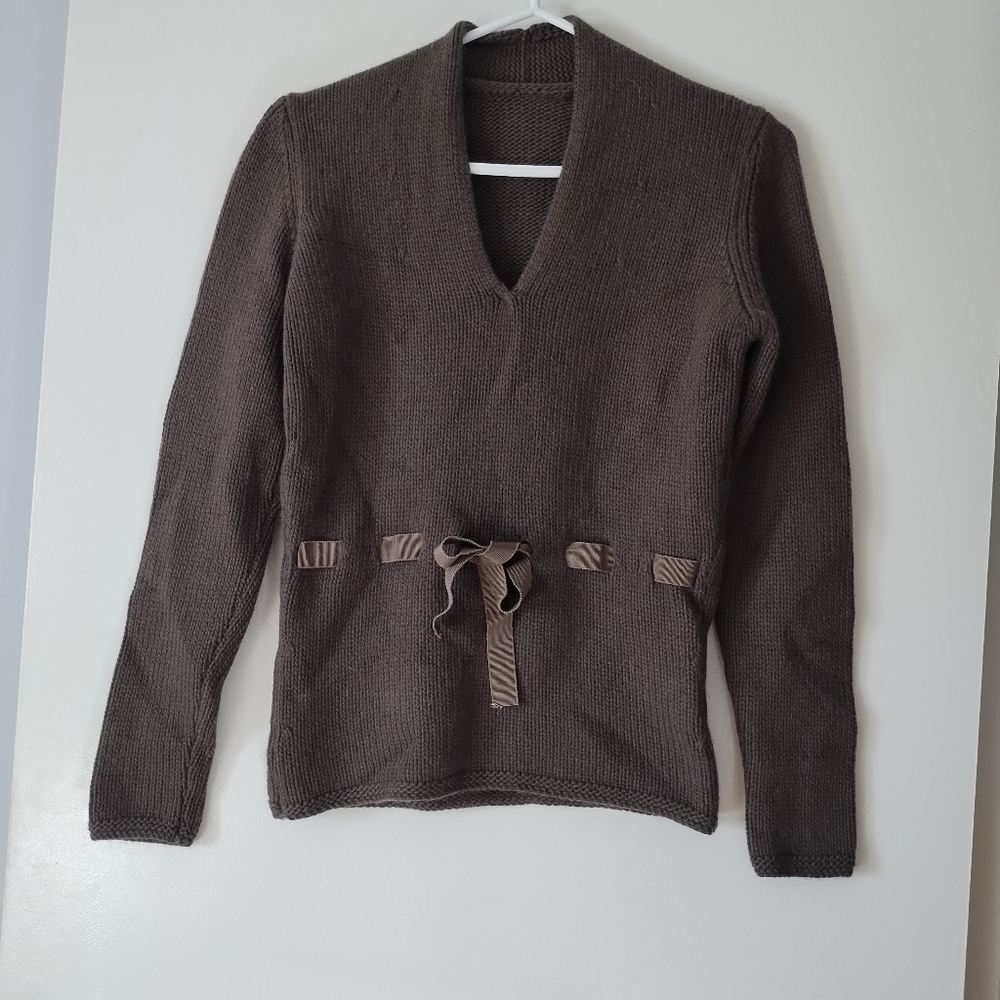 MARLOWE 100% Cashmere Brown Thick Knit Sweater XS